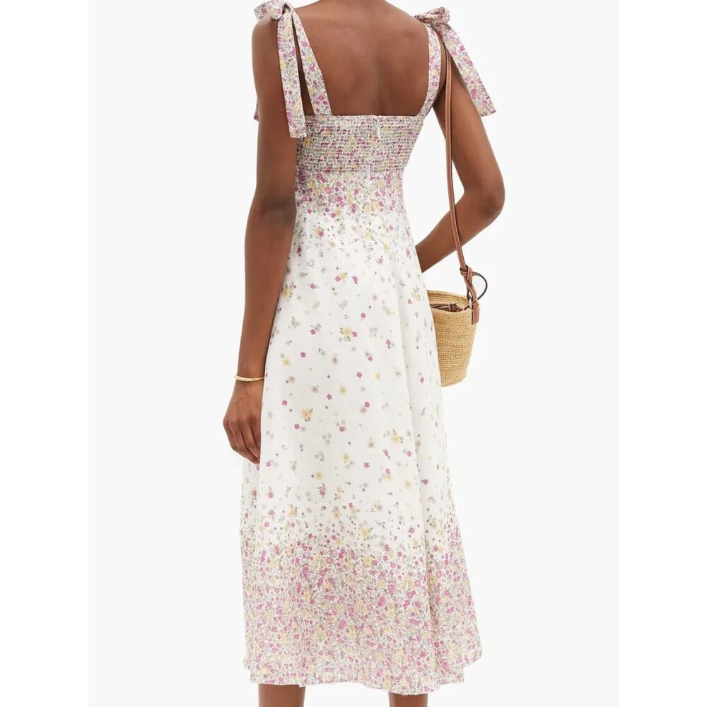 Zimmermann Carnaby Tie-Shoulder Midi Dress Zim 0 / US 4. white - Picture 4 of 14